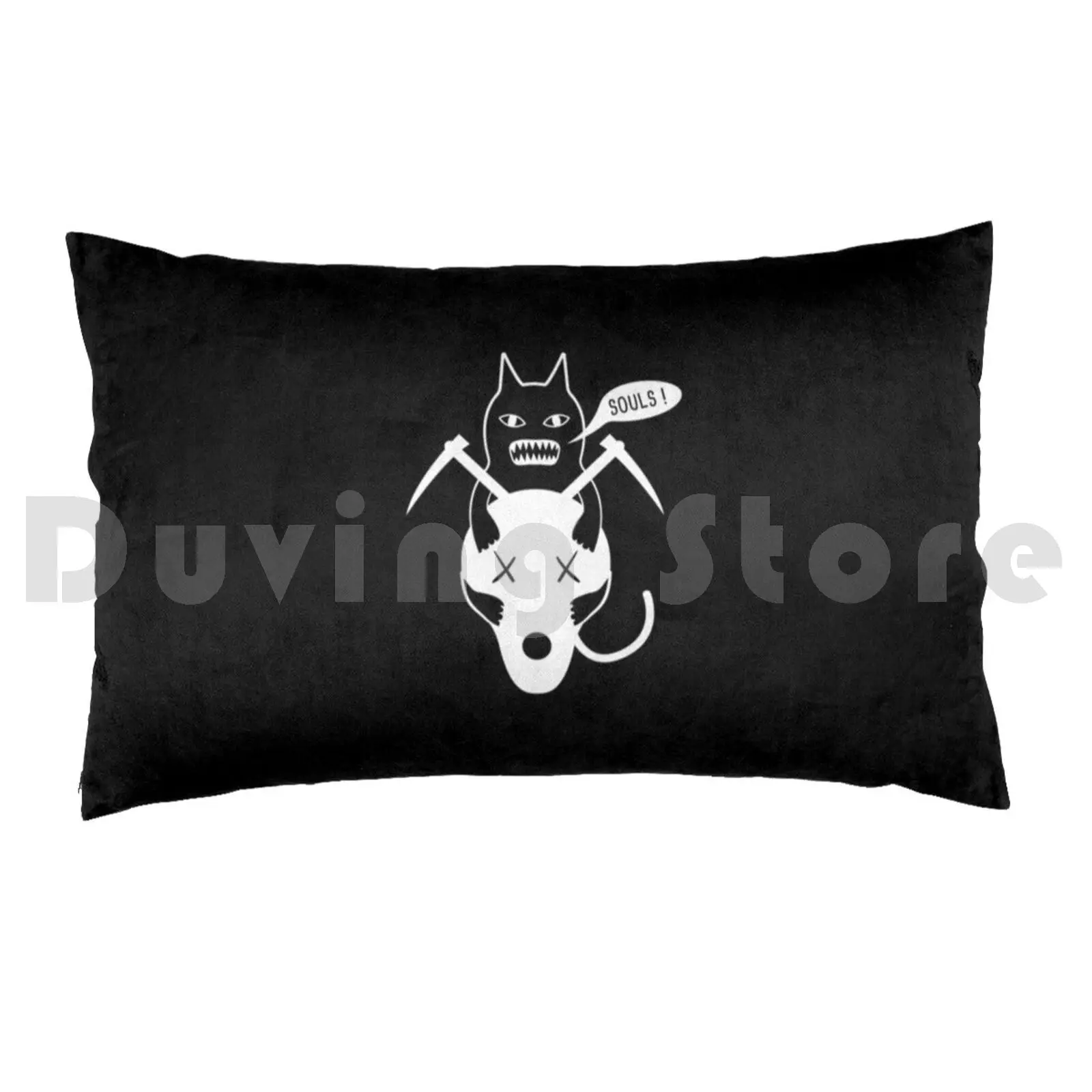 Cat Got Your Soul ? GiftPillow case Cats Skull Skulls Skeleton Skeletons Grim Reaper Grim Reaper Dark