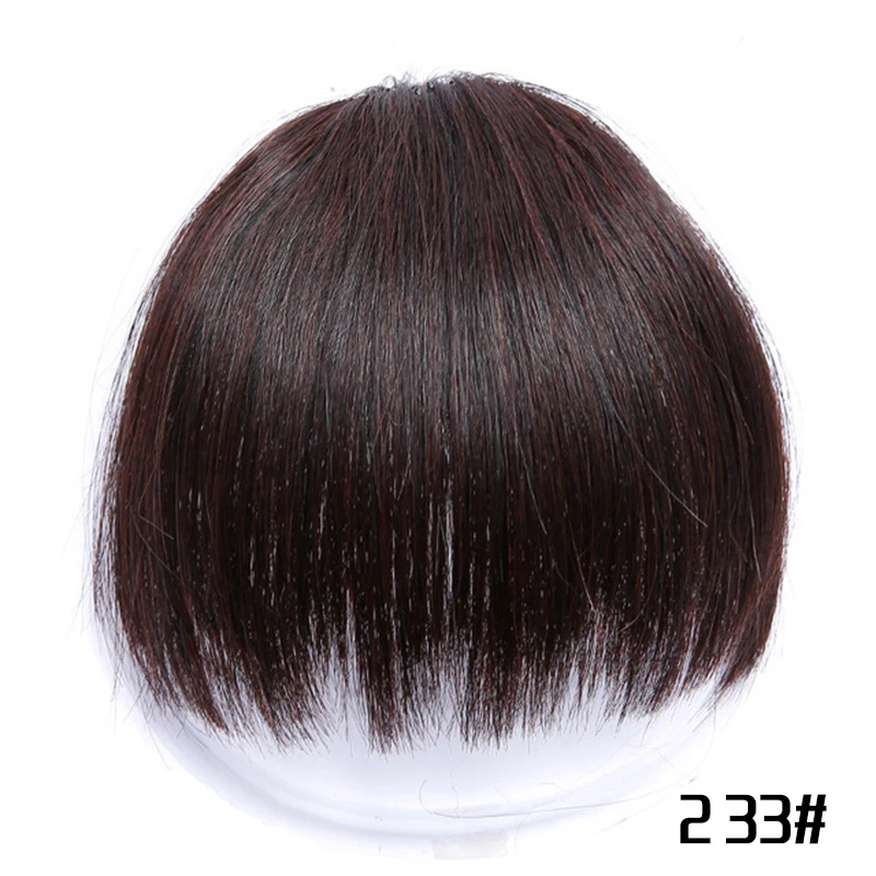 Pageup สังเคราะห์สั้น Neat Air Bangs Hairpiece ปลอม Fringe คลิปในส่วนขยายของผมสีดำสีน้ำตาลสีบลอนด์สำหรับผู้หญิงปลอมปลอม