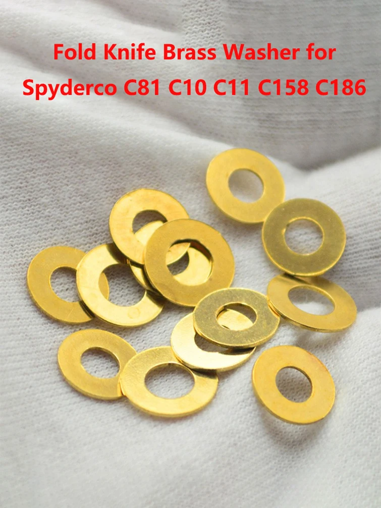 6pcs Spyderco Knife Accessories Brass Washer Copper Cushion Pad Metal Gasket Shim for C158 C186 C11 Delica C10 Endura C81 Para2