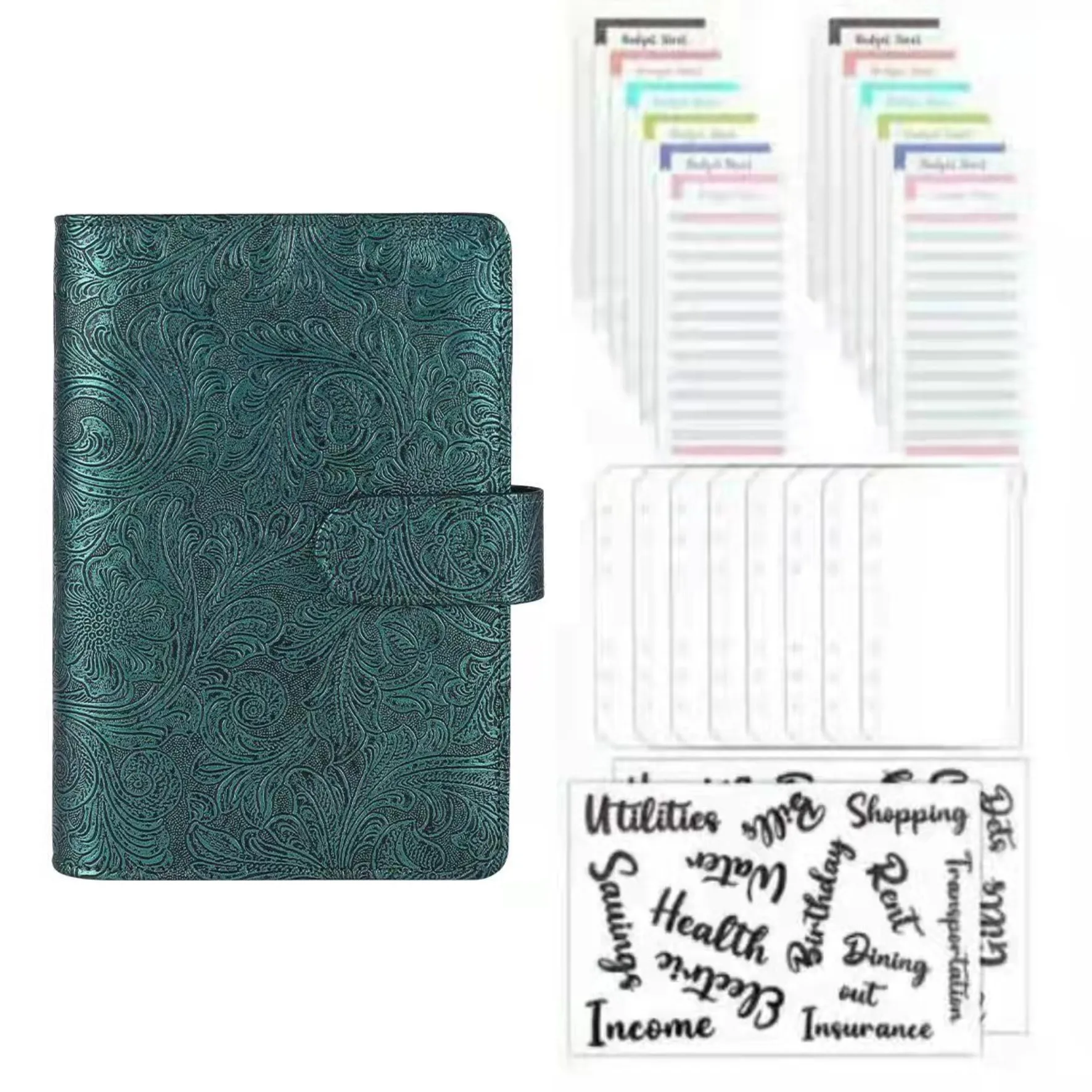 A6 Vintage Reliëf PU Leer DIY Bindmiddel Notebook Cover Dagboek Agenda Planner Papier Cover School Briefpapier Set