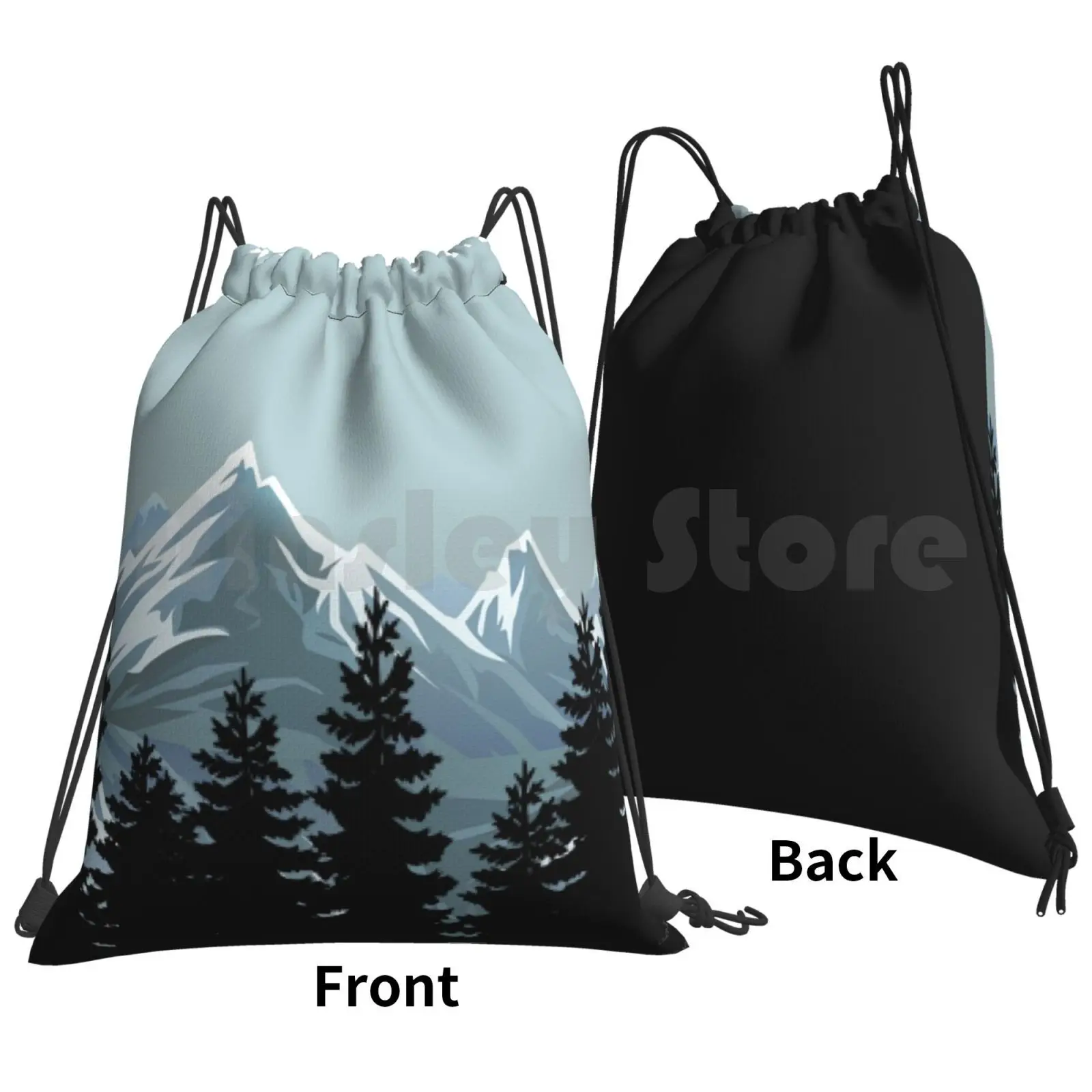 Gone Skiing Vintage Poster Backpack Drawstring Bag Riding Climbing Gym Bag Retro Vintage Ski Skiing Skier Snowboard