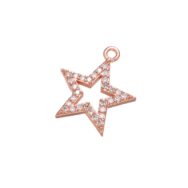 ZHUKOU big/mini crystal star necklace pendant for women DIY handmade necklace jewelry Accessories making findings model: VD651