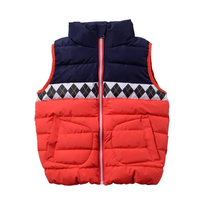 New Children's Down Vest For Girls Stand Collar Solid Sleeveless Jacket Boys Vests Winter Waistcoat Kids Gilet Fille Coats2-6Y