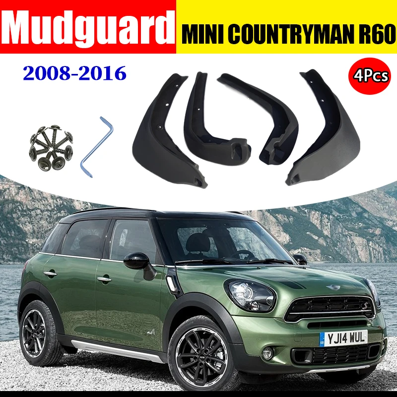 

Mudflap FOR MINI COUNTRYMAN R60 2008-2016 Mudguards Fender Mud Flaps Guards Car Accessories Auto Styline Front Rear 4pcs