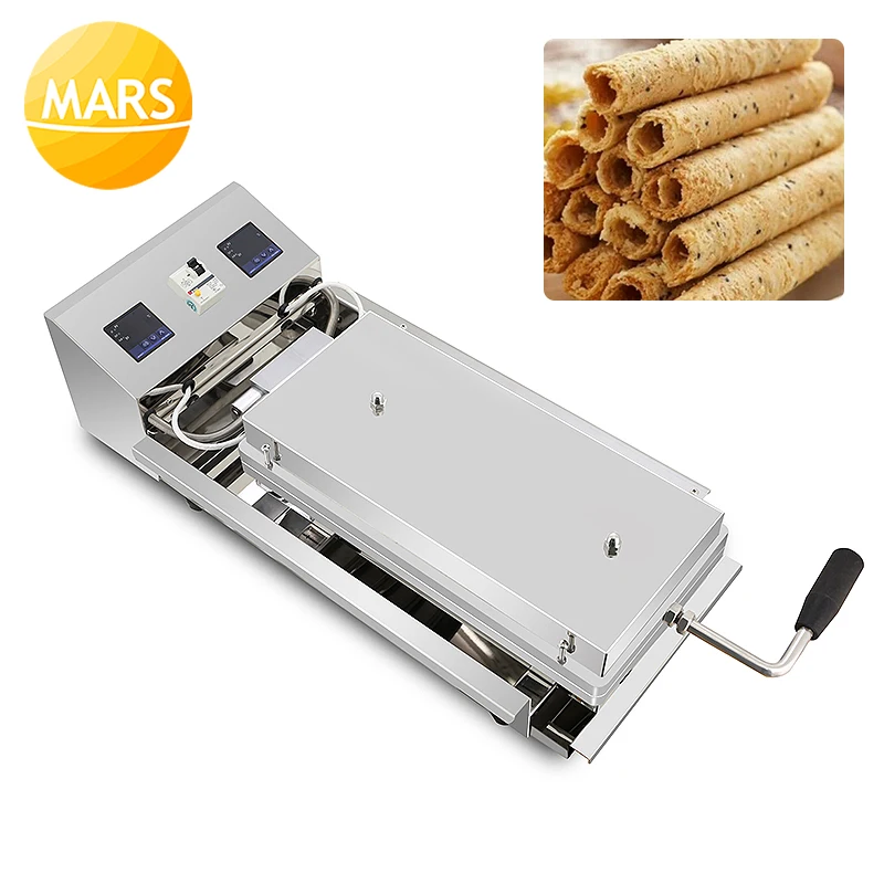 New Street Food Machinery Crispy Egg Roll Maker Commercial Hot Dog Sausage Eggs Roller Electric Egg Roll Baking Iron Plates