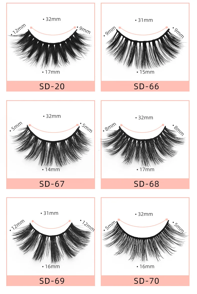 Faux Nerz Wimpern Großhandel Natürliche 3d Nerz Wimpern Flauschigen Wispy Lash Pack Gefälschte Wimpern Make Up Falsche Wimpern