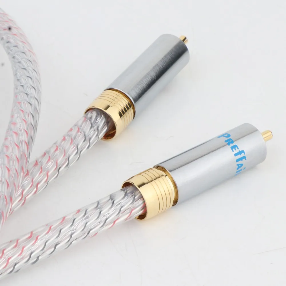 Preffair Nordost Valhalla 7N Verzilverd Audio Rca Interconnect Kabel Met R1715 Vergulde Rca Plug Connector Paar
