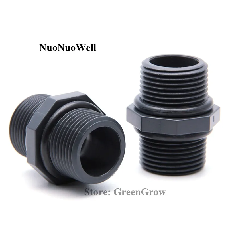 

2pcs 1/4"~1" Male Thread Hi-quality UPVC Joints Garden Irrigation Water Pipe Connectors Equal Dia 13.5~32mm Aquarium Tank Tools