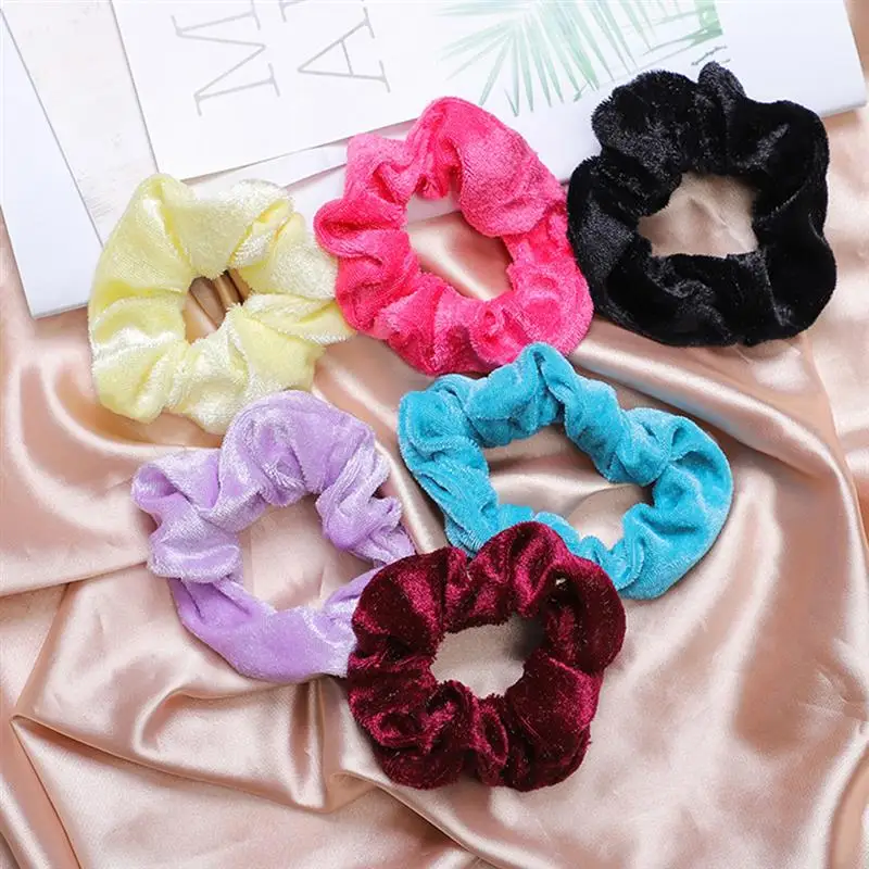 60Pcs/Set Hair Rope Hair Scrunchy Fashion All-Match Velvet Casual Hair Tie Ponytail Holder Hair Accessories For Ladies Women