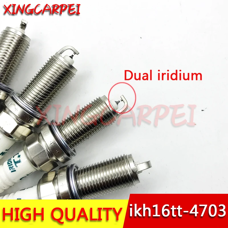 4 sztuk IKH16TT 4703 Dual Iridium TT świecy zapłonowej dla PEUGEOT 1007 107 206 207 307 308 406 407 607 806 807 TU5JP4 EW10J4