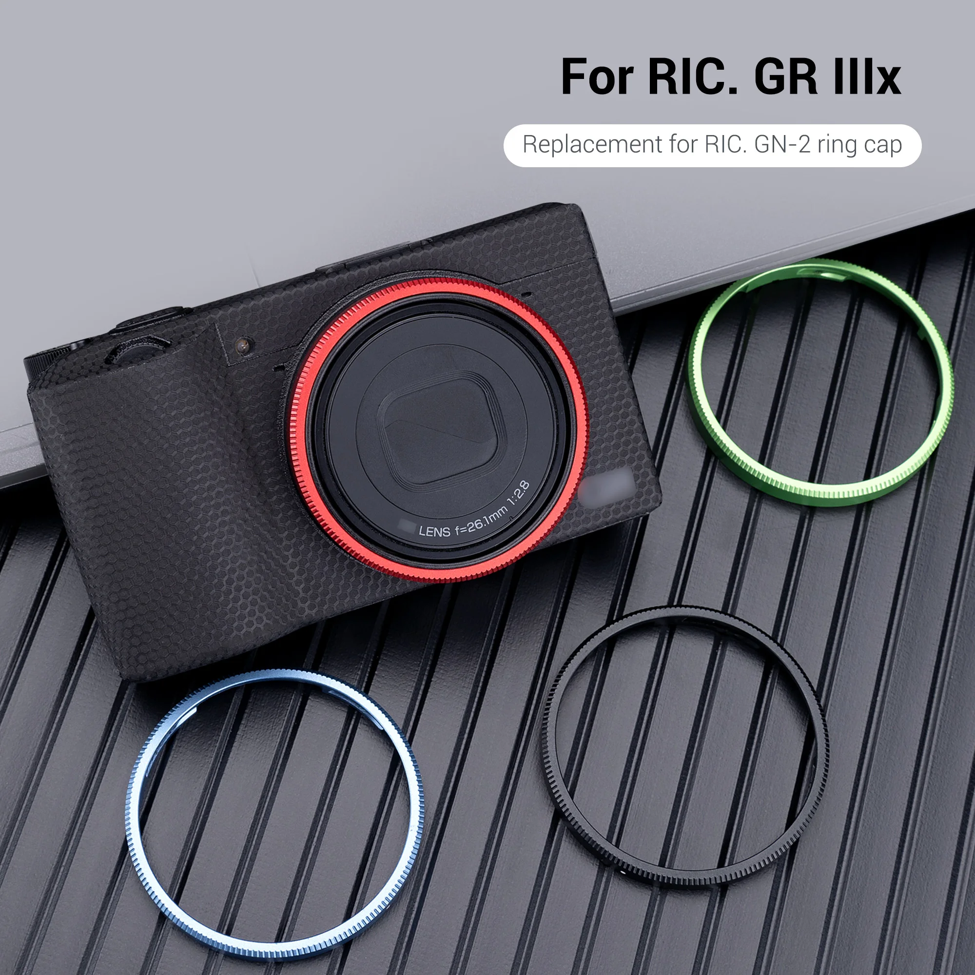 JJC Durable Lens Decoration Ring Specially Designed for Ricoh GR IIIx GR3x Camera Replaces Ricoh GN-2 Lens Decoration Ring Cap