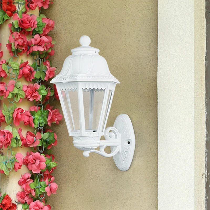 Creative Hexagonal White Wall Lamp Outdoor Waterproof New Outdoor Balcony Villa Courtyard Gate