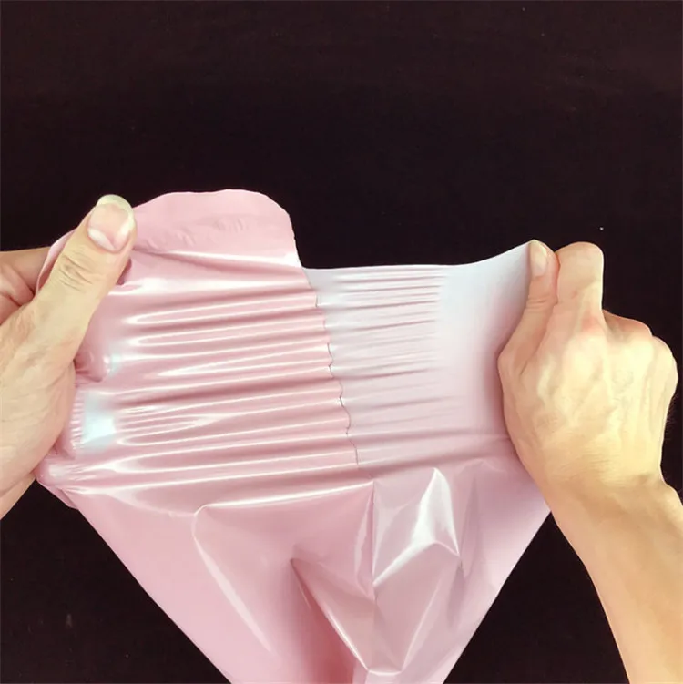 Thick Portable Pink Tote Express Courier Pouches Self-Sealing Adhesive Smooth Poly Envelope Plastic T-shirt Gifts Mailing Bags