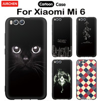 JURCHEN Phone Cases For Xiaomi Mi 6 Fashion TPU Case 3D Cute Cartoon Cat Painting For Xiaomi Mi6 For Xiami mi 6 Thin Back Cover