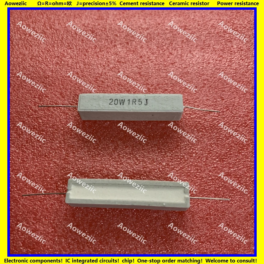 

10Pcs RX27 Horizontal cement resistor 20W 1.5 ohm 20W 1.5R 1.5RJ 20W1R5J Ceramic Resistance precision 5% Power resistance