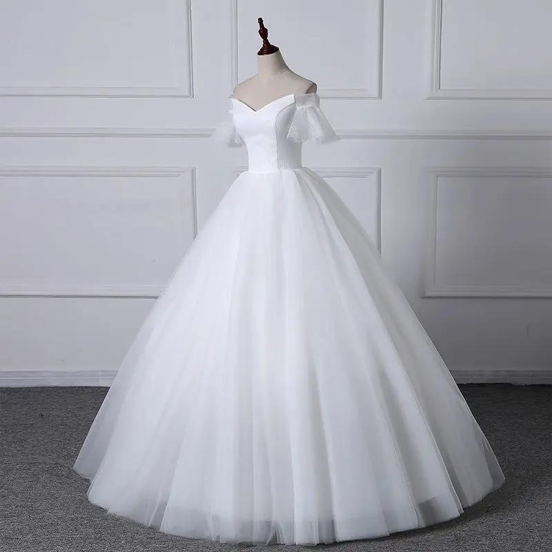 O1098 Braut Hochzeit Kleider Frauen Lange Weiß Kleid Bodenlangen Abendkleid Formale Süße Speicher Homecoming Graduation Vestidos