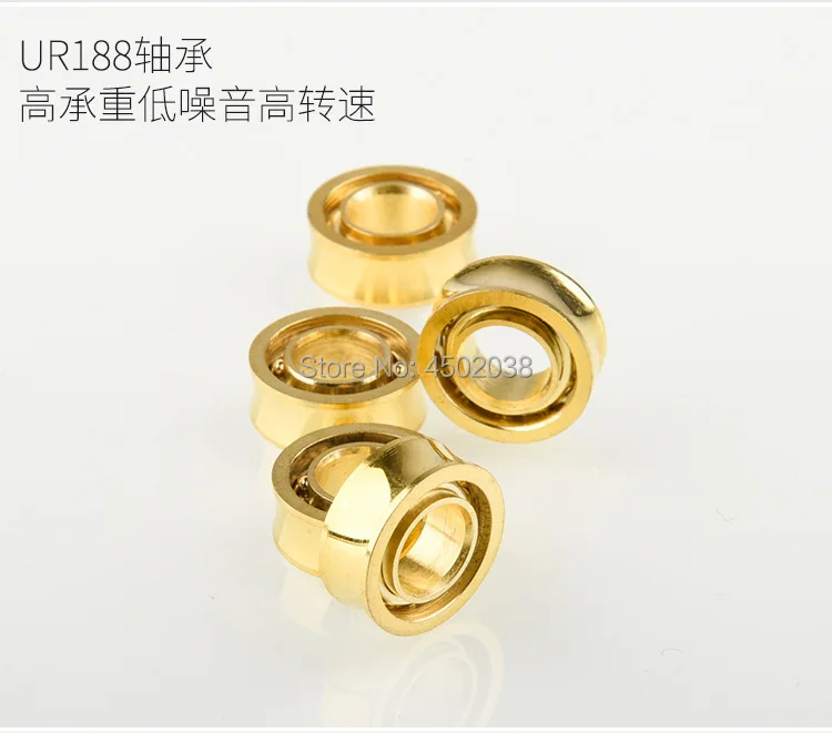 

10pcs/lot Gold-plated R188KK bearings Super long idling 10 balls UR188 UR188KK bearing 6.35x12.7x4.762mm Yo-Yo Ball Bearing