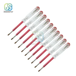 Tournevis à fente avec indicateur de tension, outils de stylo de test électrique, testeur de tension avec voyant lumineux, AC 100-500V, lot de 10 pièces