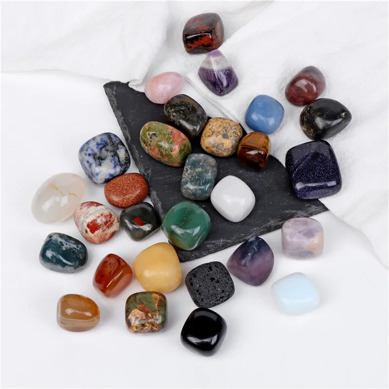 50-100g Reiki Natural Agat Amethyst Jaspers Polishing Rock Yoga Energy Healing Stone Ornament Handicraft Fish Tank Decorating