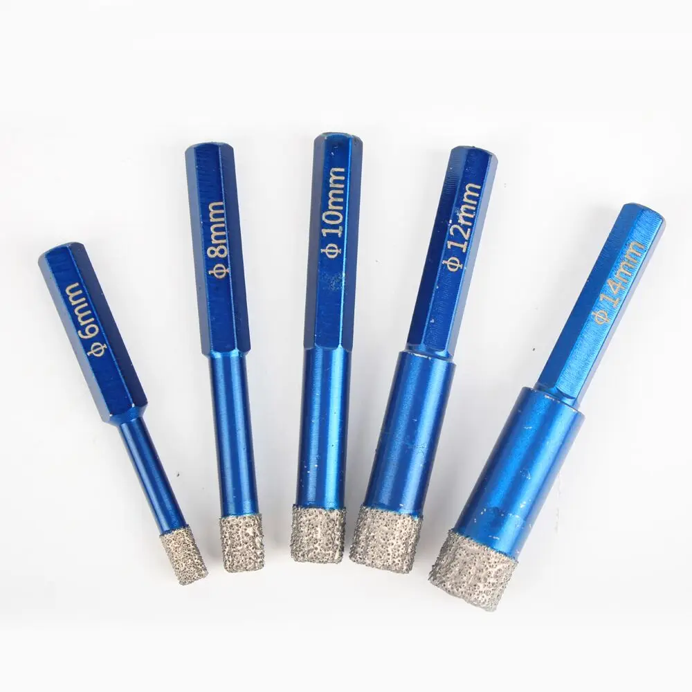 Raizi 1 Pc Diamond Drill Bit Ceramic Porcelain Tile Granite Marble Hexagon Shank 5/6/8/10/12/14 mm Hole Saw Cutter Power Tool