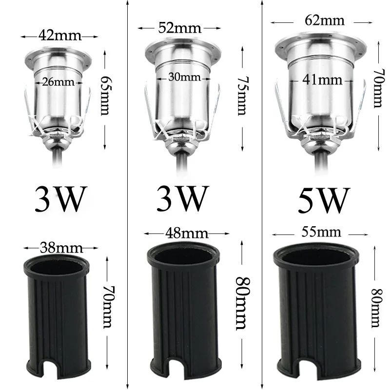 4 PACK 3W 5W Waterproof LED COB Underground Light Outdoor Ground Garden Path Floor Buried Yard Spot Landscape IP68 DC12V AC220V