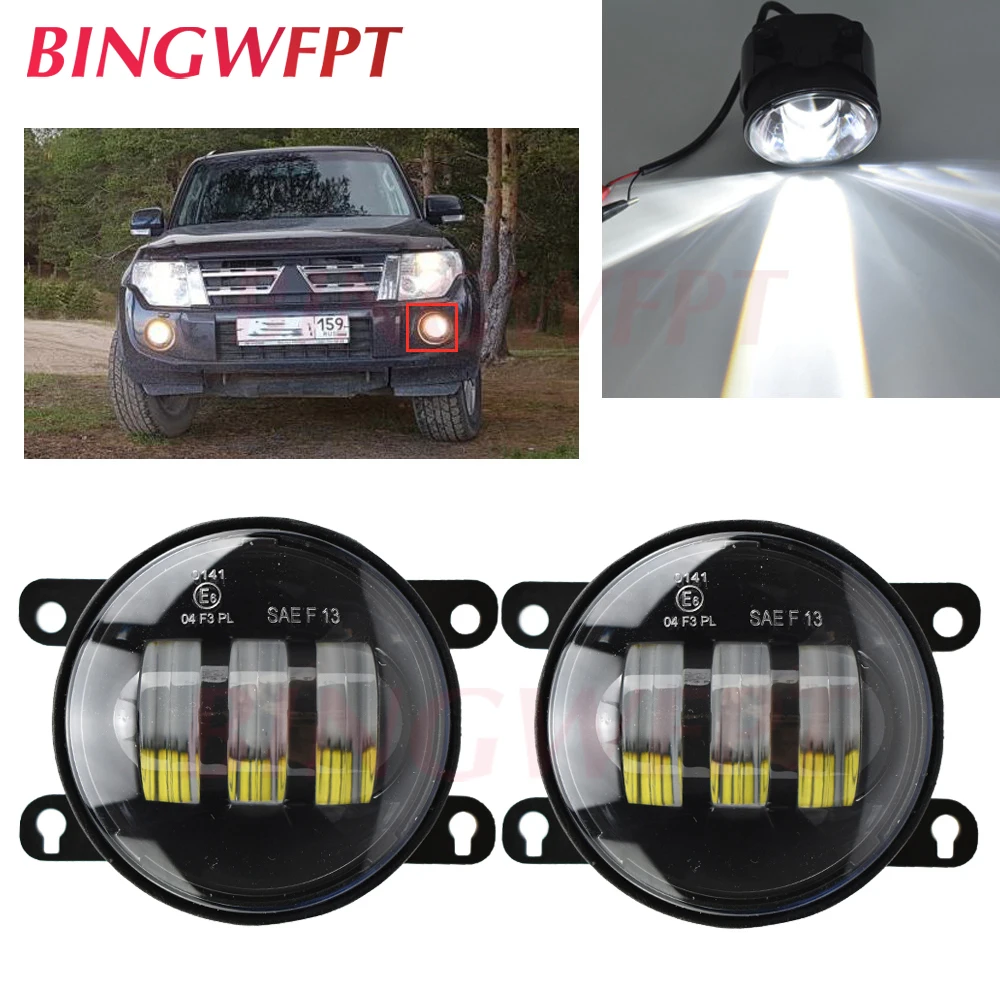 2pcs/pair LED fog Lights For Mitsubishi L200 2008-2015 For Mitsubishi Pajero IV V8_W V9_W Closed Off-Road Vehicle 2007-2012