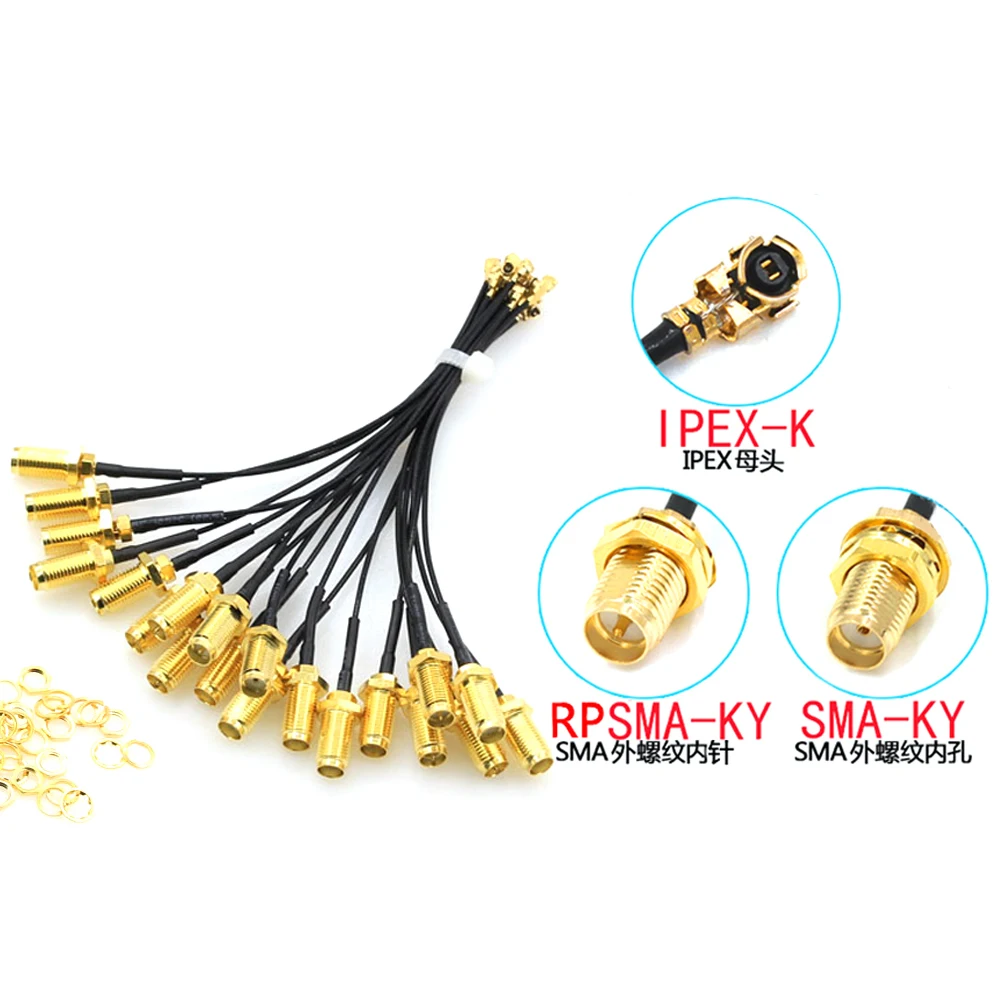 5Pcs RP-SMA Female to U.FL IPX RF Jumper Cable RP SMA to IPX RF 1.13 Extension Pigtail Connector for AP PCI Wi-Fi Javino