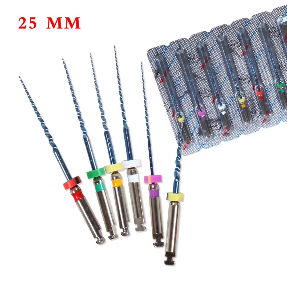 6 pcs Dental Endodontic NiTi Engine Use Rotary Endo File Super Taper 25mm Dental Tool Free Shipping