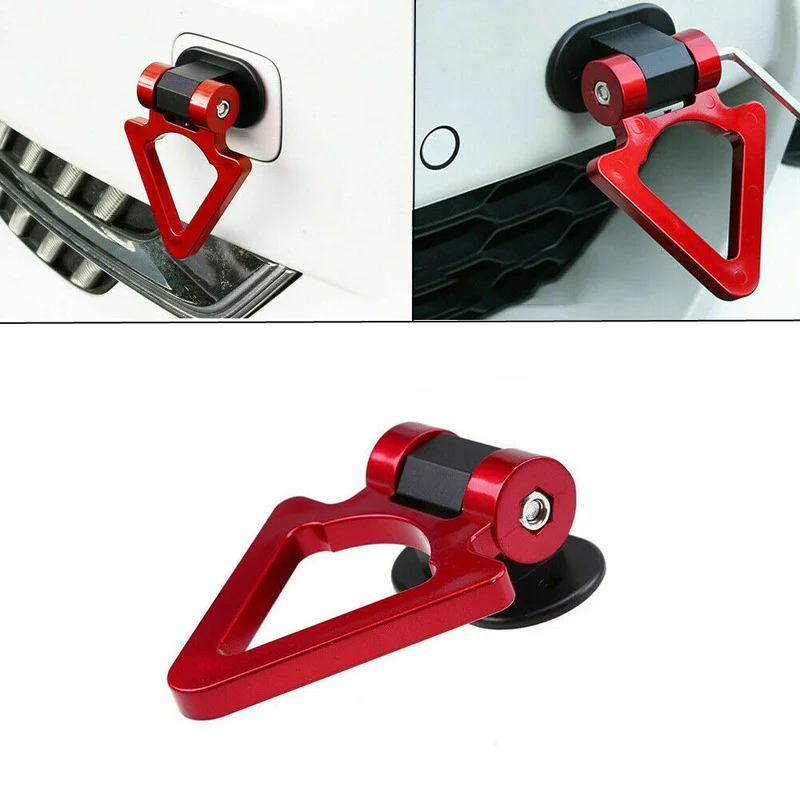 

Creative Car Tuning SUV Red Triangle Track Racing Style Tow Hook Look with Wrench Universal Exterior Decoration Accessories