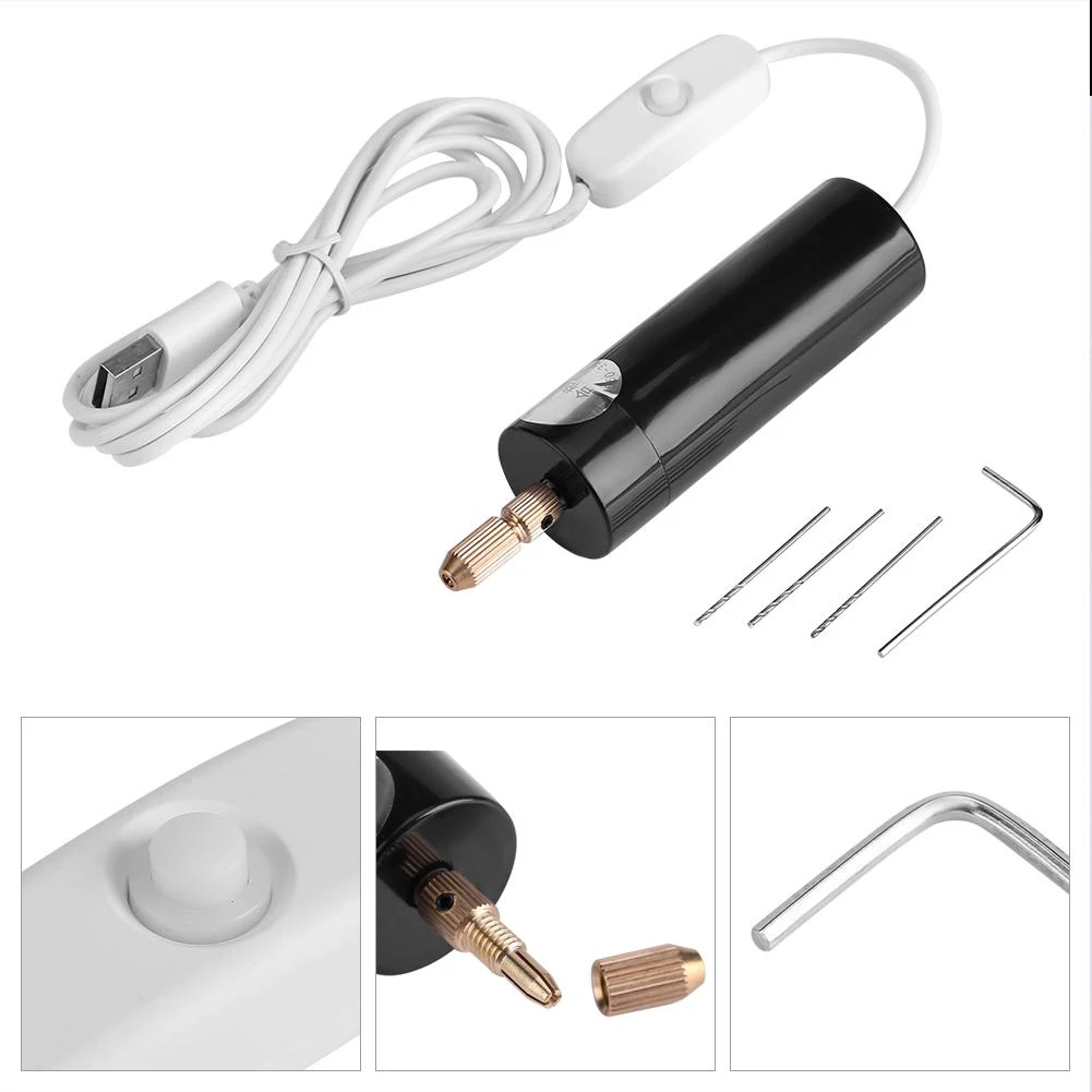 Imagem -02 - Mini Furadeira Elétrica Portátil para Artesanato de Madeira Faça Você Mesmo Broca Portátil Conjunto Rotativo Caneta Gravadora Ferramentas de Jóias de Perfuração Resina Epóxi