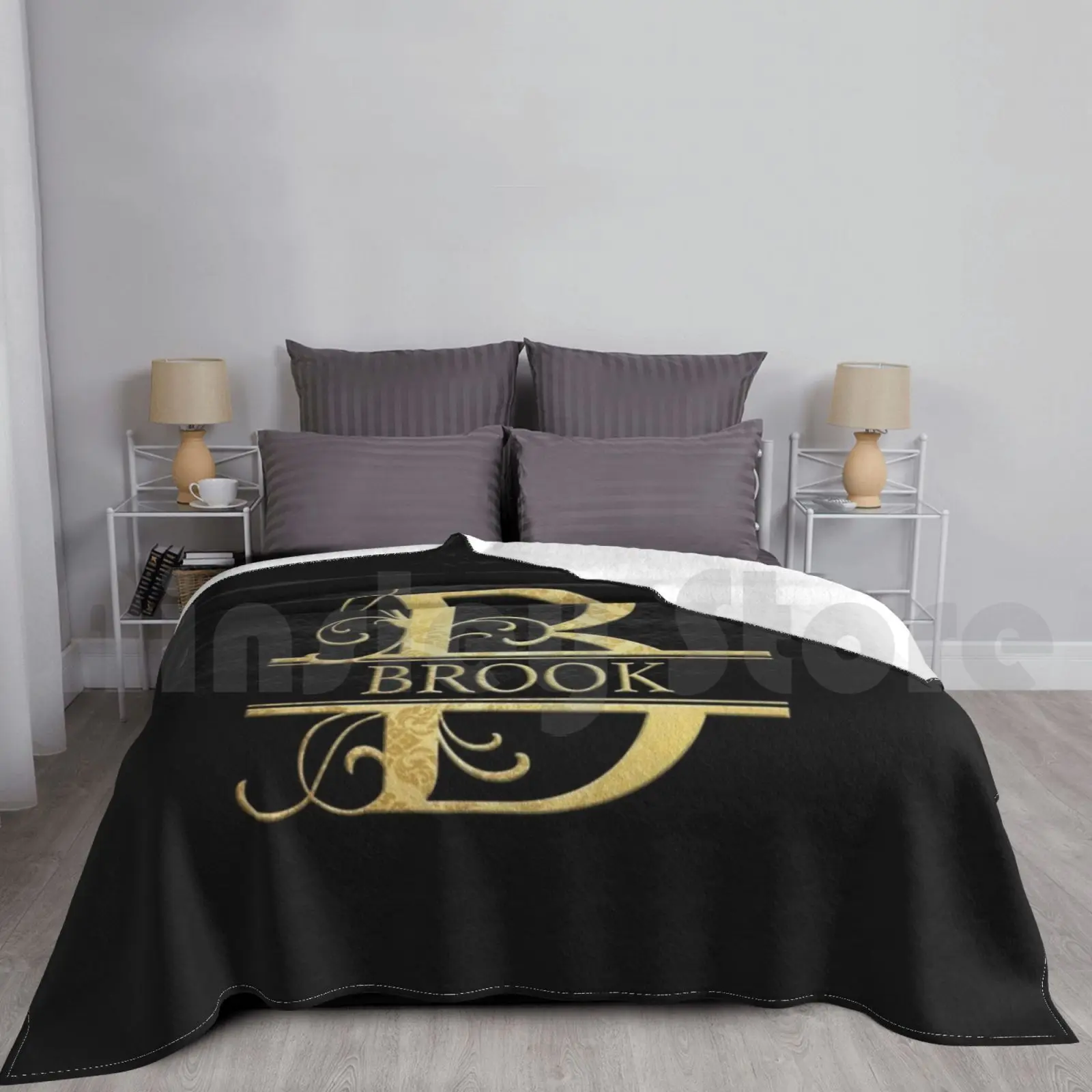 Name-Monogram Letter B The Name Gift For Blanket Fashion Custom Name Name Tag Nametag Name Label Birthday