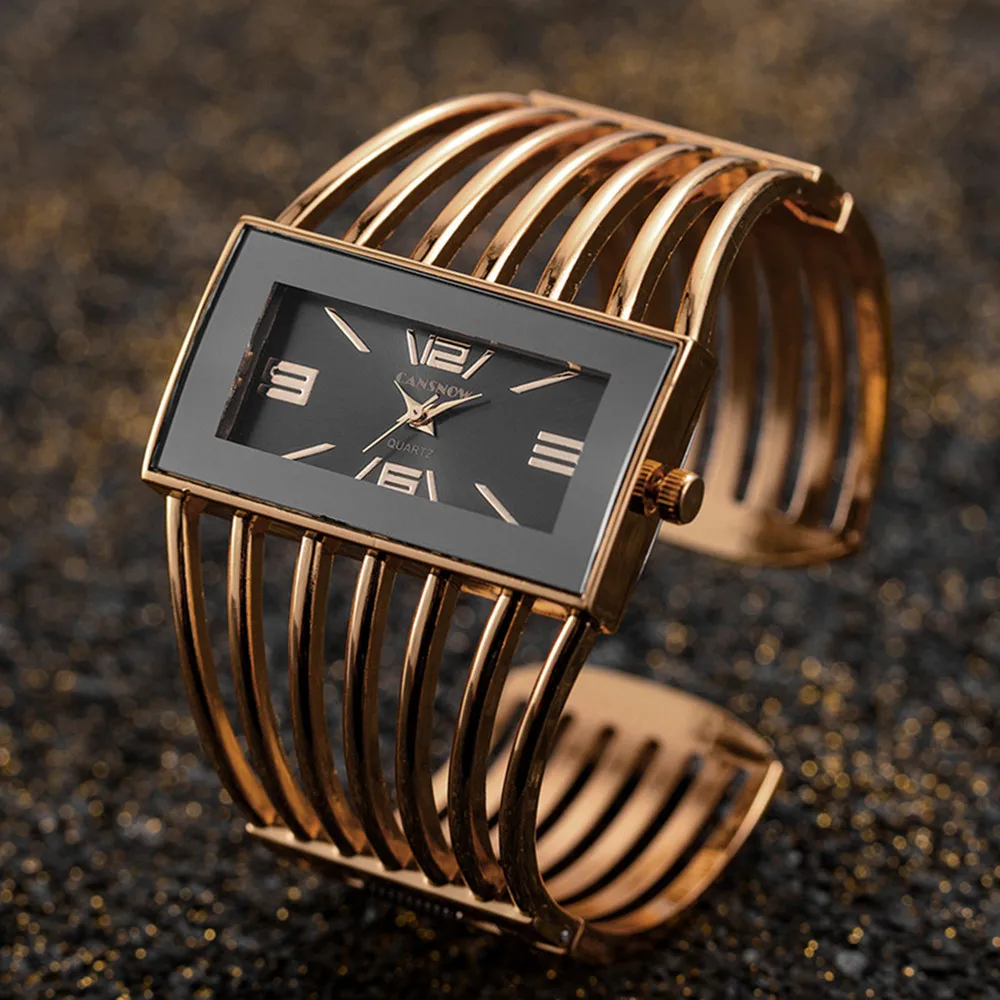 2023 Luxury Fashion Rose Gold Watches Women Stainless Steel Bracelet Bangle Rectangle Quartz Watch Clock zegarek damski relogio