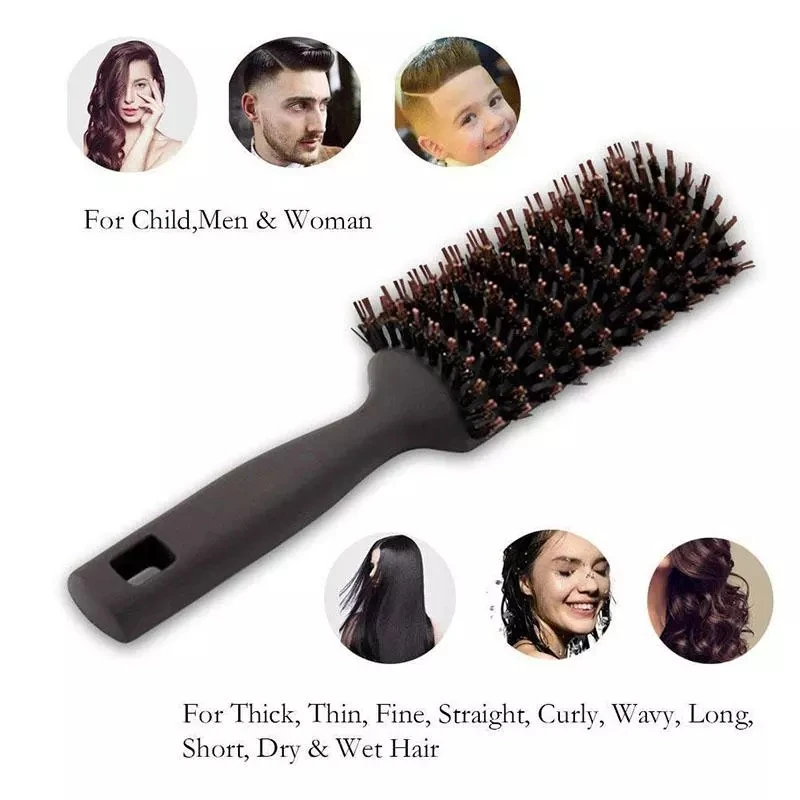 Soft Boar Cerdas Brush Comb para Homens e Mulheres, Anti Estático, Quick Dry, Escova de salão profissional, Cuidado com o cabelo, Ferramentas de styling, Acessórios