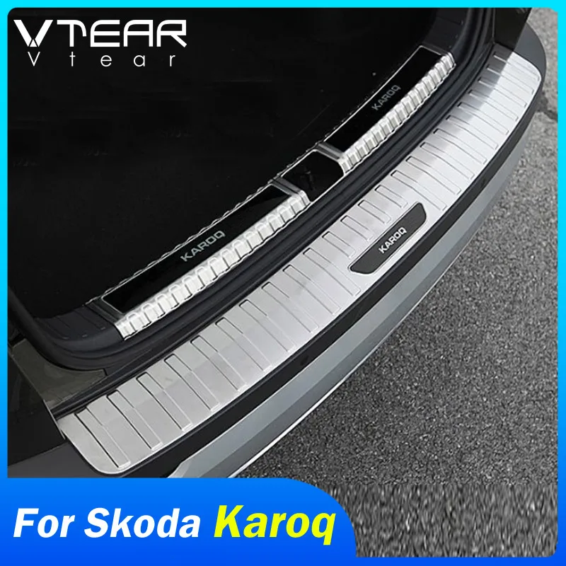 Vtear für Skoda Karoq hinterer Außenschutz, Stoßstangenschutz, Zierabdeckung, Einstiegsleiste,