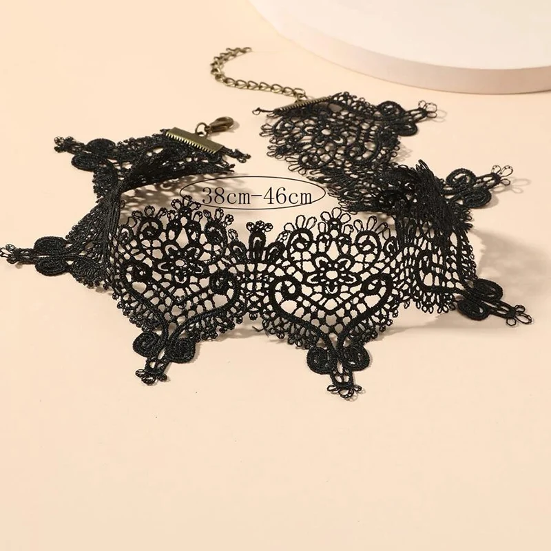 Classic Gothic Tattoo Lace Choker Necklace For Women Big Flower Chain Charm Necklaces Boho Jewelry Christmas Gift X084