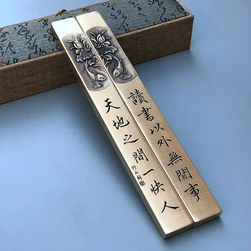 

Brass Paperweights High Grade Paperweights Gift Portable Creative Chinese Tradtional Calligraphy Pen Ink Painting Paper Weight