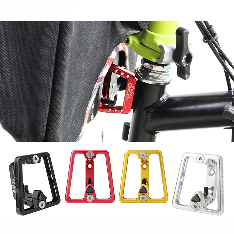 

Patent Alloy Bike Carrier Mount Base Cycling Accessories Aluminium Folding Bicycle Rack Adapter Buckle For Dahon Brompton