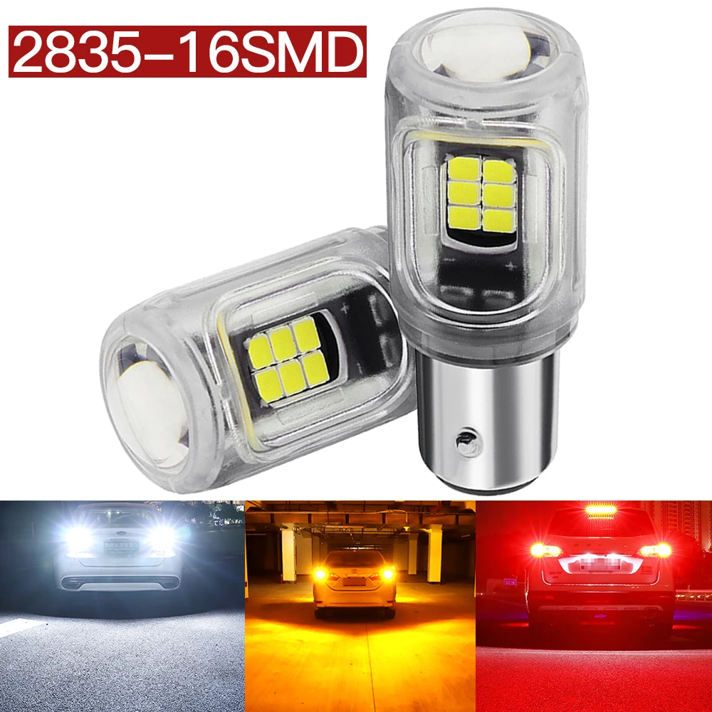 2pcs P21W LED PY21W BA15S BAU15S for LADA DRL P21/5W 000LM Car Light Bulb BAY15D 1157 Red White 1156 Daytime Running Tail Lights