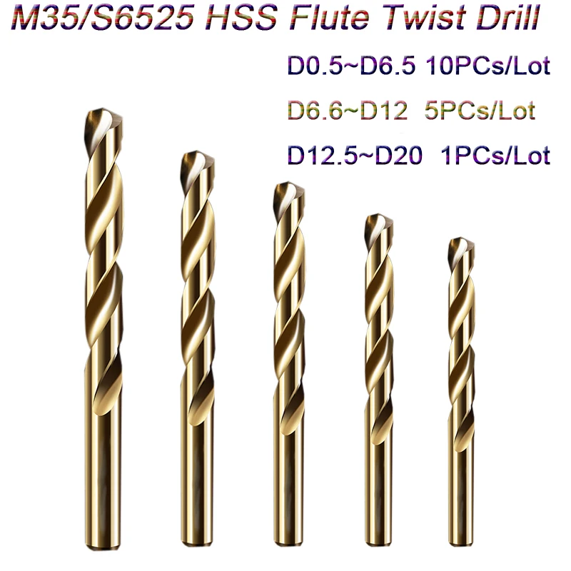 Cobalt High Speed Steel Twist Drill Bit Set M35 Stainless Steel Tool Set Accessories for Metal Drilling Cutter Machine HSS Co