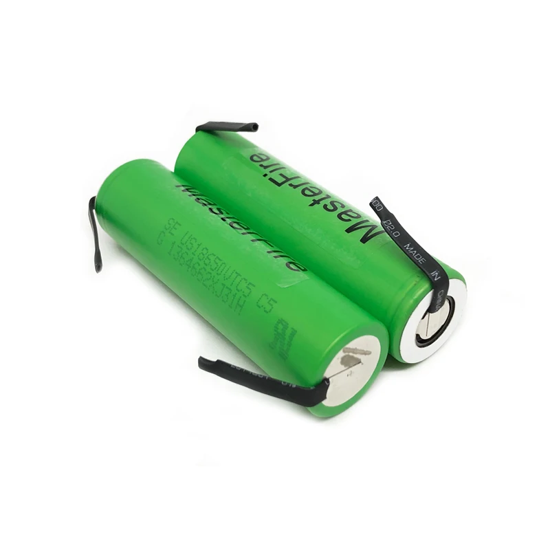 MasterFire US18650VTC5 2600mAh 3,7 V 18650 batería de litio recargable VTC5 de alto drenaje descarga 30A + hojas de níquel DIY