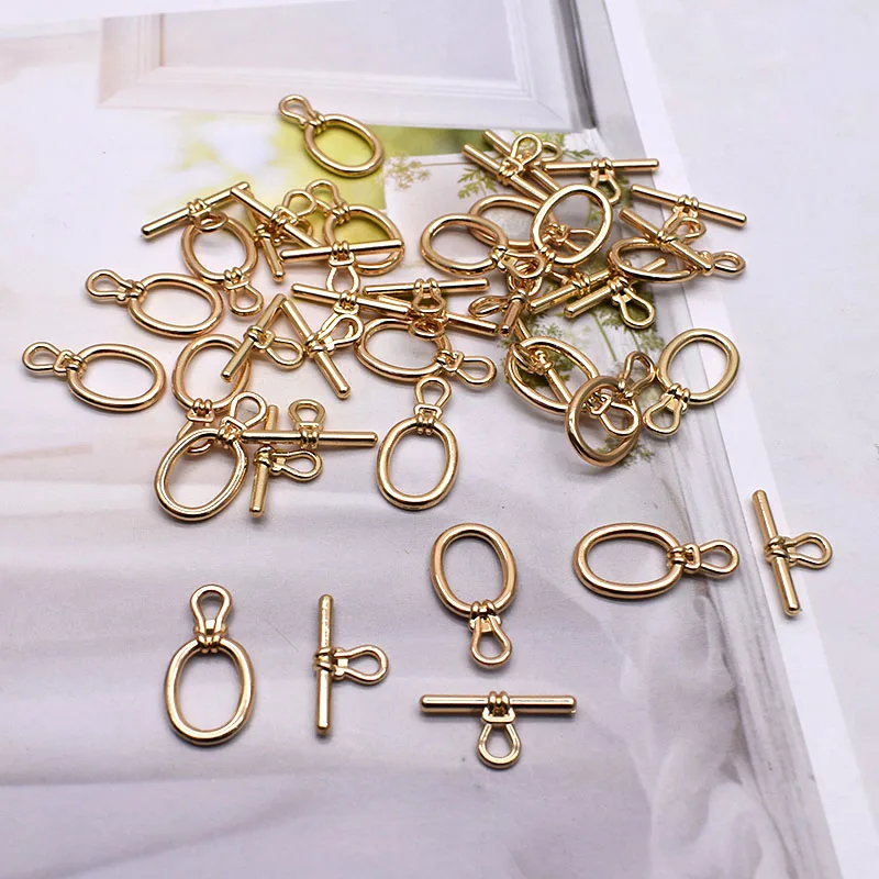 10set Gold color OT Clasps Connectors Charms for Jewelry Making Bracelet Necklace End Buckle Accessories Chain Link Buckle