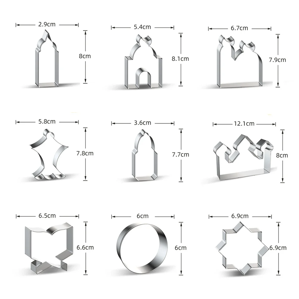 1PC Eid Mubarak Biscuit Mold Moon Star Church Camel Cookie Cutters Baking Tools Muslim Ramadan Kareem Party DIY Baking Supply