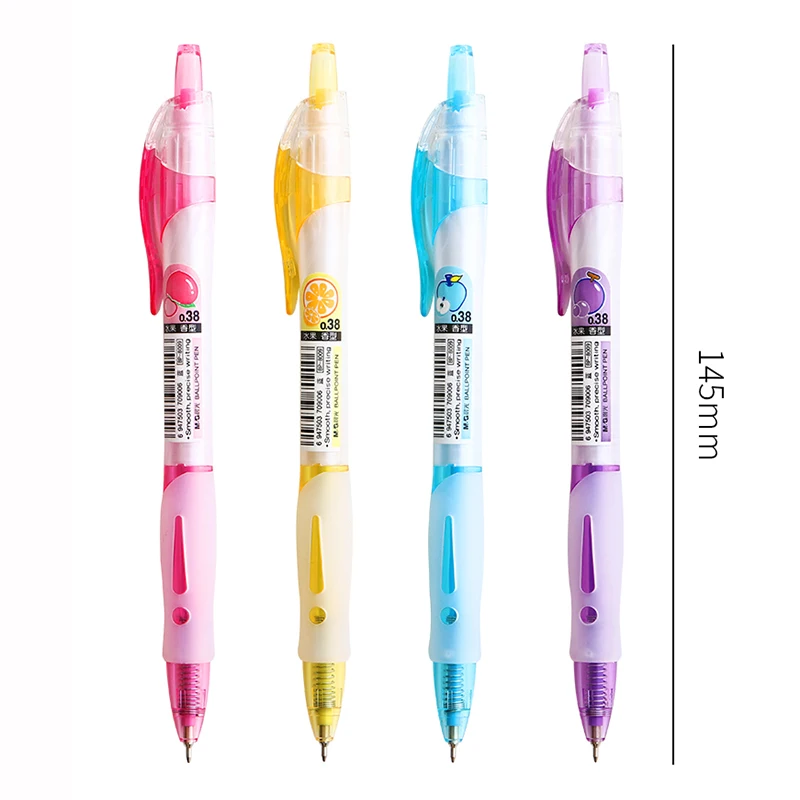 2pcs Scented Cute Candy Color Ballpoint Pens 0.38mm Ball Pen Kawaii School Office Supplies Korea Stationery Prize For Student