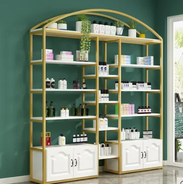 Shelf display rack manicure shop multi-layer shelf beauty salon product exhibition container skin care cosmetics display cabinet