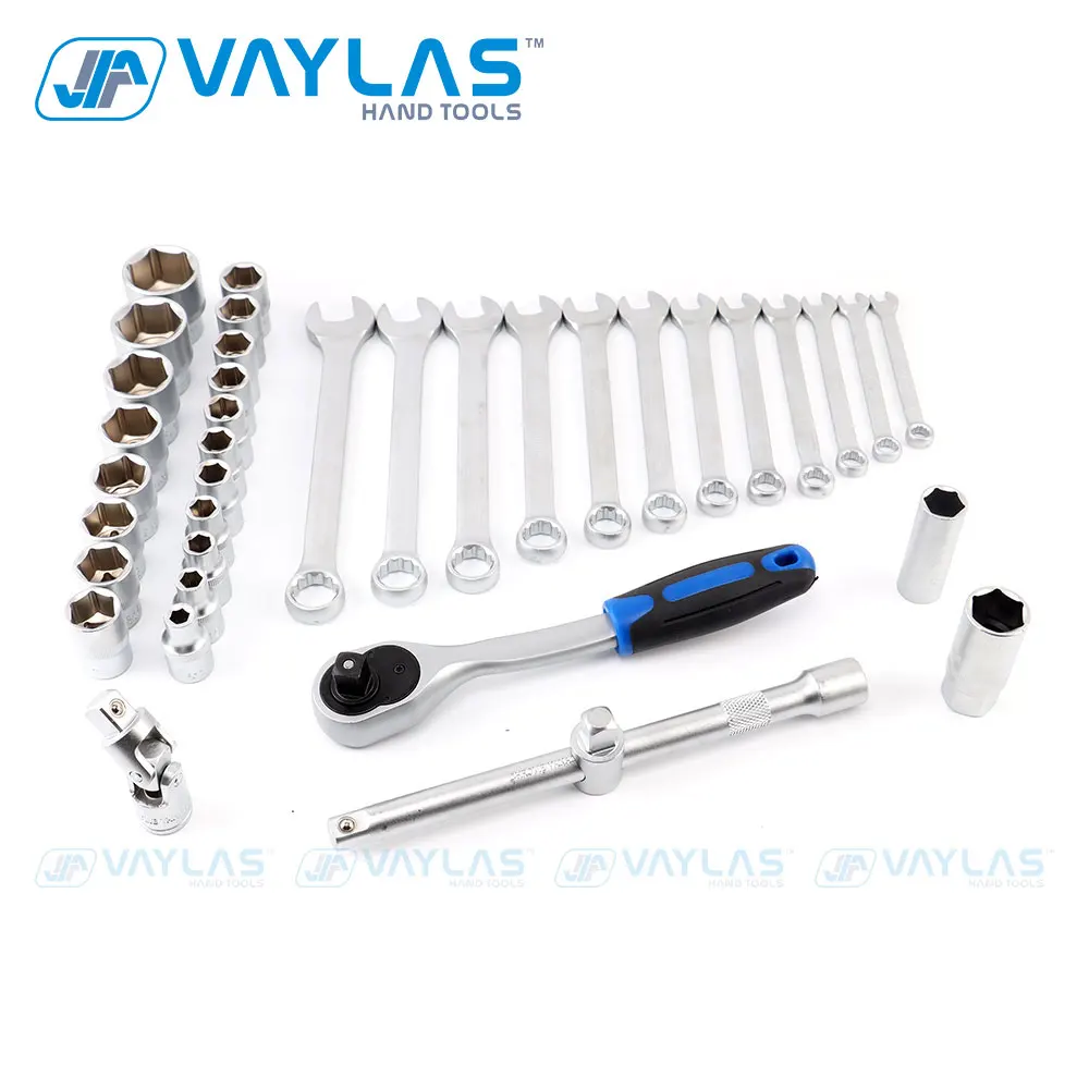 Conjunto de chave de soquete curta hex 72t, 37 pçs, conjunto de chave de combinação para reparo de carro, ferramentas manuais com estojo