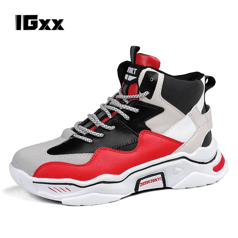 

IGxx men new fashion basic street High Top shoes new style men Luminous shoes comfortable Glow at night shoes size39-44