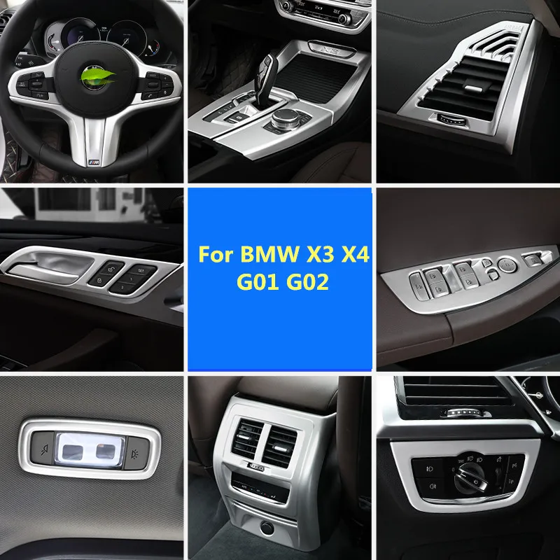 World Datong Matte Silver Car Style Interior ABS Decoraton Accessories for BMW 2019 X3 X4 G01 G02