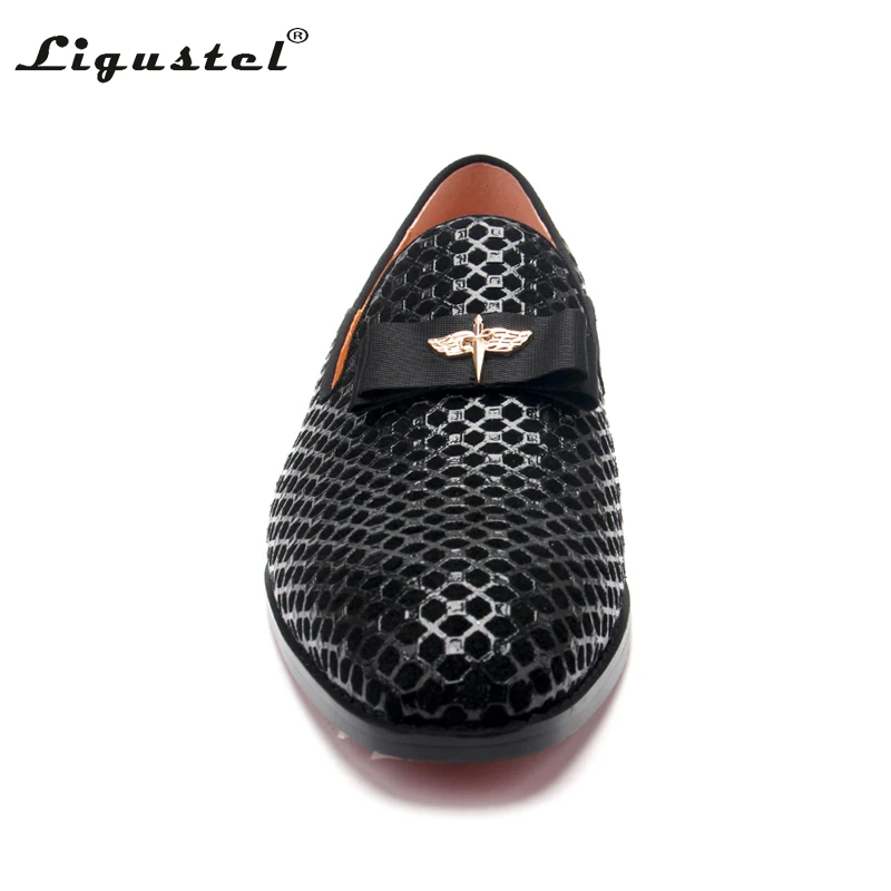 Ligustel Shoes Man Original Handmade Red Bottom Shoes For Men Wedding Party Black Leather Casual Loafers Shoes Men Plus Size