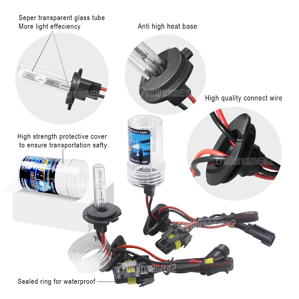 Xenon H7 H11 H8 H3 9005 HB3 9006 HB4 880 881 H1 Xenon Kit HID Ballast + Bulb 55W 4300K-10000K 12V Car Light Headlight Fog Lamp