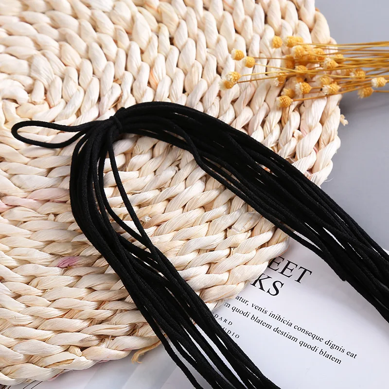 High Quality 5kg/lot soft Round rope 3mm make Face Masks ear strap Black White Elastic Band Rubber String Ear Cord adjuster DIY